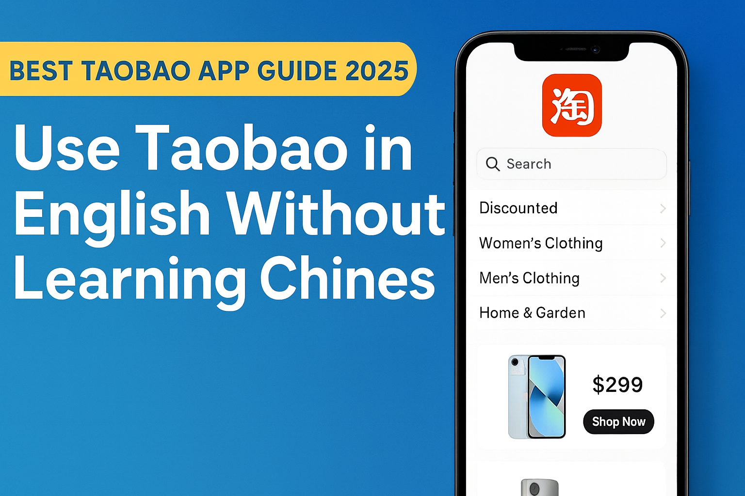 Taobao app in English guide showing how to shop on Taobao without learning Chinese