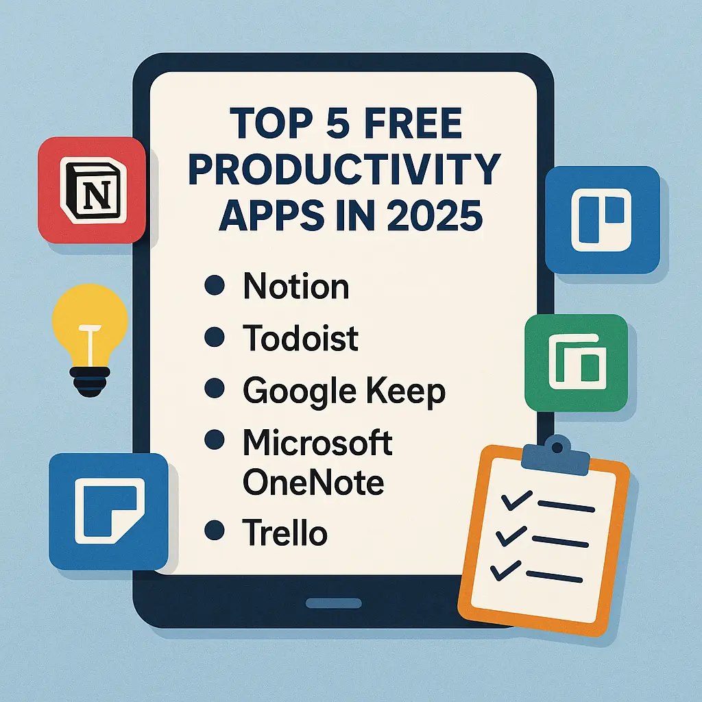 Illustration of the Top Productivity Apps 2025 interface